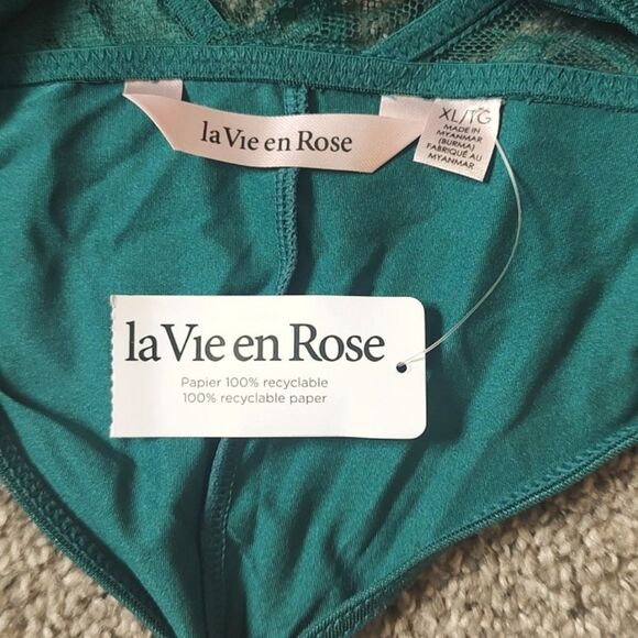 New With‎ Tags La Vie En Rose Size XL Long Sleeve Lace & Microfiber Teddy - Picture 10 of 12
